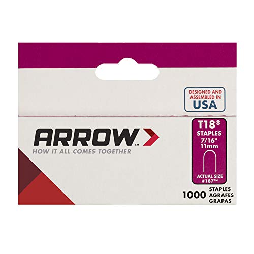 Arrow Fastener دبابيس أرو 187 الأصلية T18، طول الساق 7/16 بوصة، حجم التاج 3/16 بوصة، عبوة 1,000، رمادي - Image 4