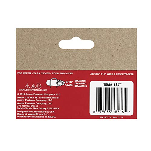 Arrow Fastener دبابيس أرو 187 الأصلية T18، طول الساق 7/16 بوصة، حجم التاج 3/16 بوصة، عبوة 1,000، رمادي - Image 5