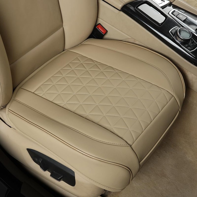 Black Panther 1 Pair Luxury Car Seat Covers Front Bottom Seat Cushion Covers AntiSlip and Wrap Around The Bottom Fit 95 of Vehicles Beige