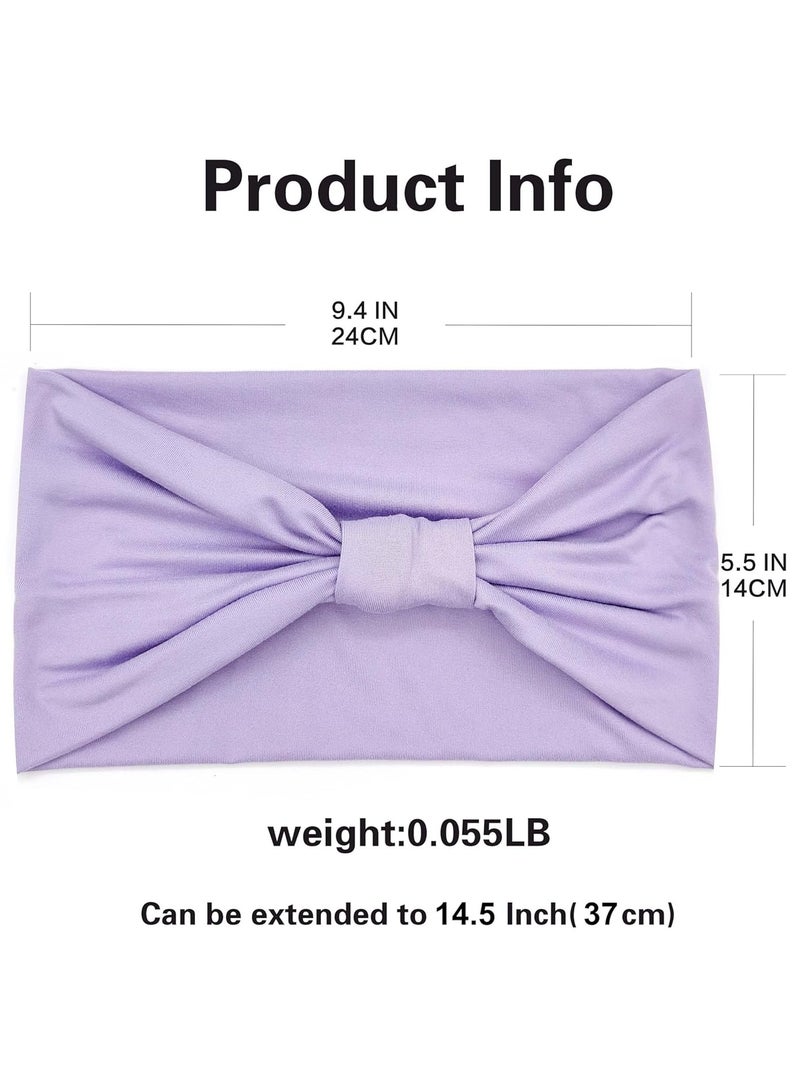 YelaJoy 6 Pack Wide Headbands for Women Non Slip Soft Elastic Hair Bands Yoga Running Sports Workout Gym Head Wraps, Knotted Cotton Cloth African Turbans Bandana (with 6 Pcs Hair Ties) - Image 4