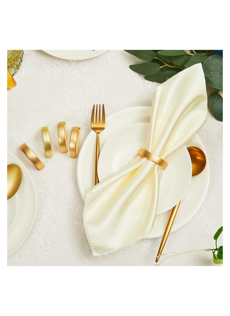 Generic - 10Pcs Gold Stainless Steel Napkin Rings, Modern Semicircle Design Holders for Table Settings, Kitchen, Dinner Parties, and Weddings - Image 1