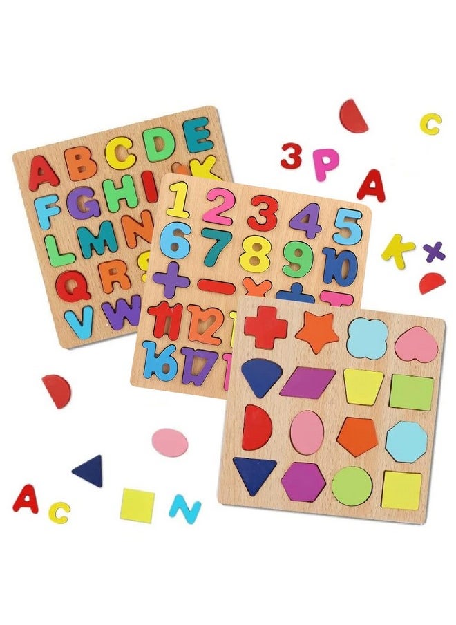 Novo Baby - Novo Baby Wooden Learning Educational ABCD Board for Kids, Activity Toys for Toddlers & Preschoolers | ABCD Puzzle Set | Puzzle Toys for 2 Years Old Boys & Girls (Alphabets, Numbers & Shapes) - Image 1