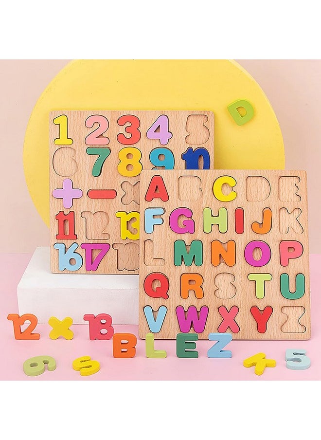 Novo Baby - Novo Baby Wooden Learning Educational ABCD Board for Kids, Activity Toys for Toddlers & Preschoolers | ABCD Puzzle Set | Puzzle Toys for 2 Years Old Boys & Girls (Alphabets, Numbers & Shapes) - Image 1