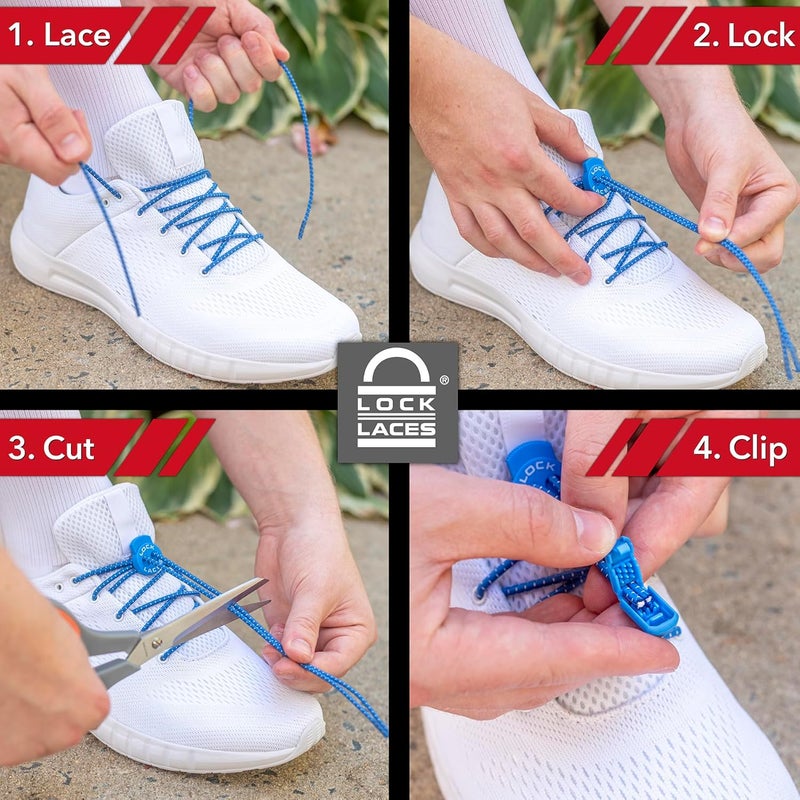 LOCK LACES رباط حذاء مرن بدون ربط، مقاس واحد يناسب الجميع - Image 4