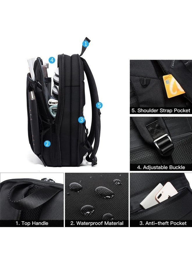 BANGE Slim Laptop Backpack for Business Commuter backpack For Men,Women Work backpack, Black, Medium, Daypack Backpacks - Image 2