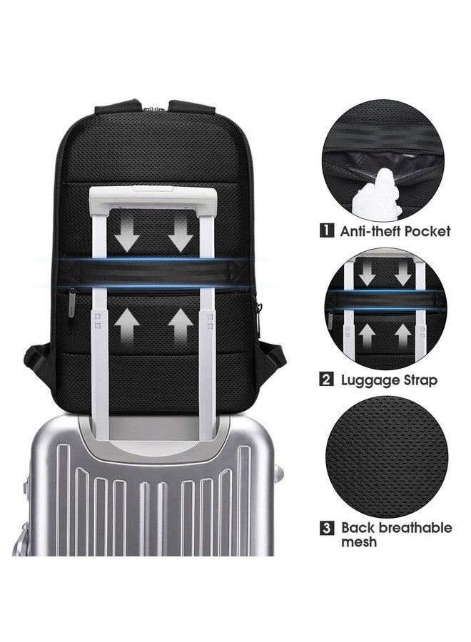 BANGE Slim Laptop Backpack for Business Commuter backpack For Men,Women Work backpack, Black, Medium, Daypack Backpacks - Image 5