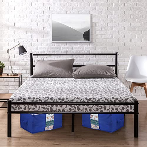 Klaxon Xavi Underbed Storage Organizer | Non Woven Blanket Cover with Transparent window and Handles (Extra Large, Blue) - Pack of 3 - Image 3