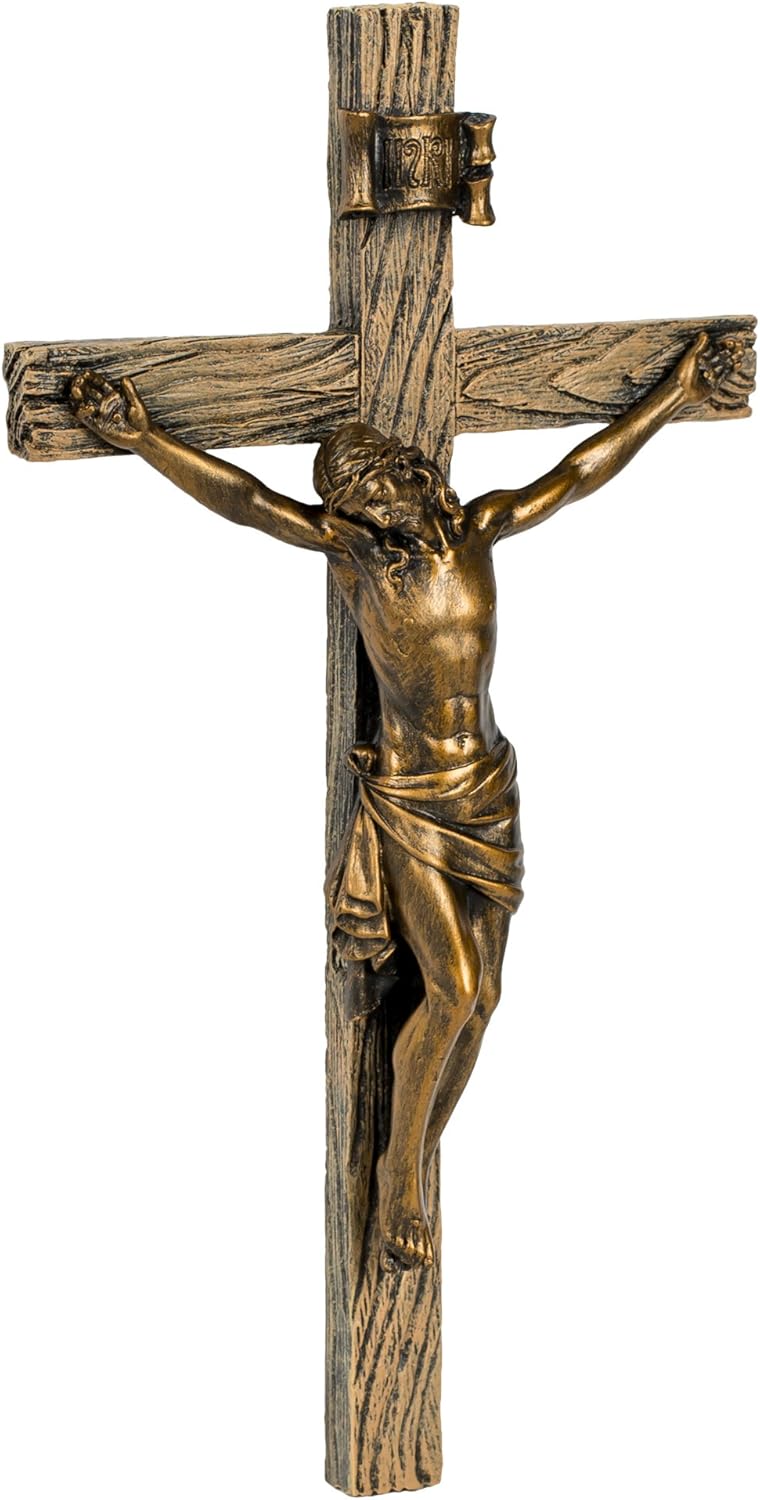 Joseph's Studio Antique Gold Crucifix - 8.25" Religious Wall Decor - Image 2