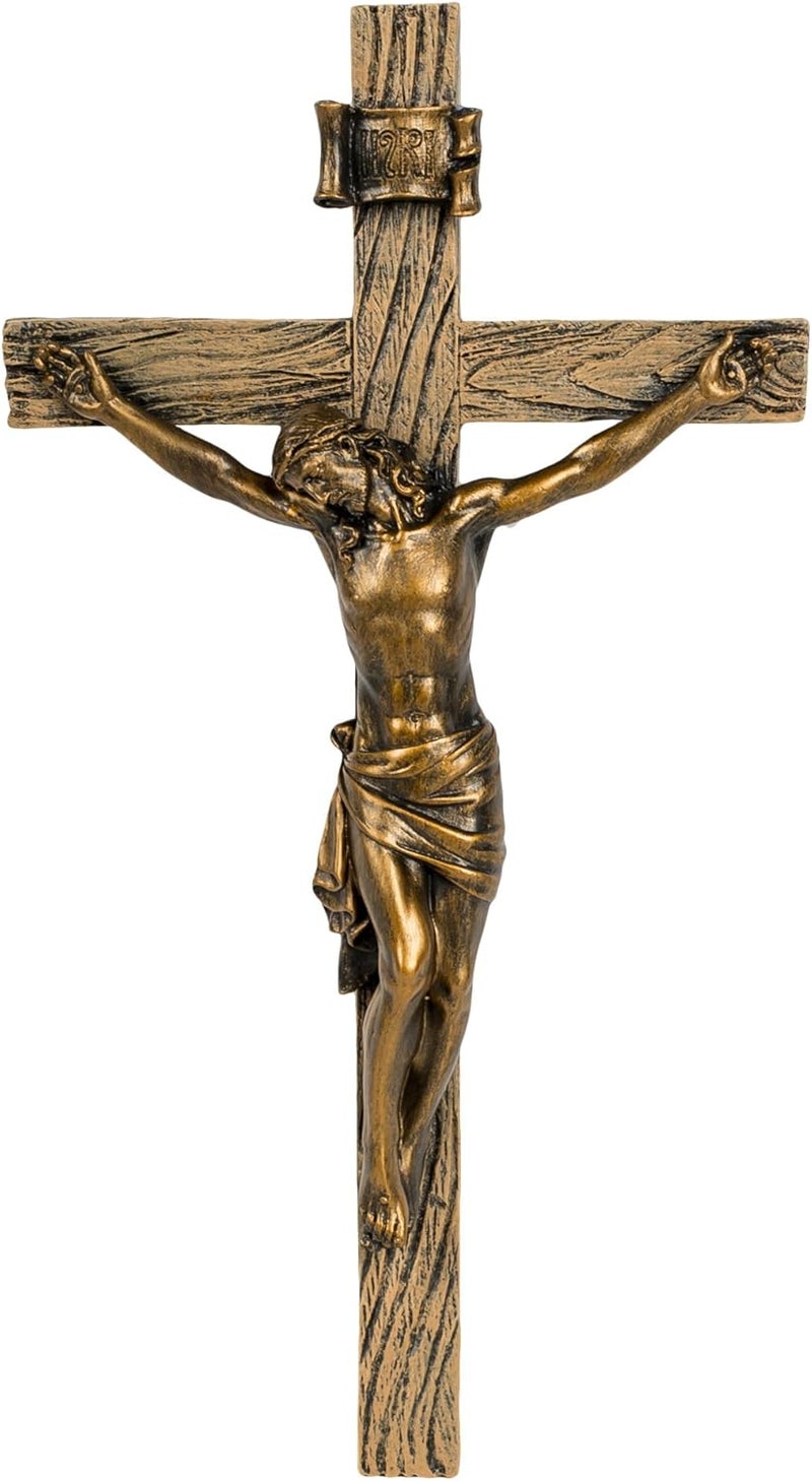 Joseph's Studio Antique Gold Crucifix - 8.25" Religious Wall Decor - Image 1