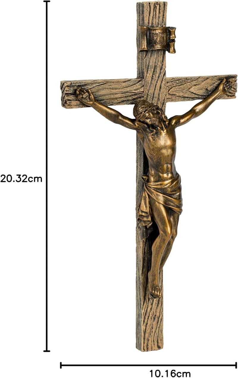 Joseph's Studio Antique Gold Crucifix - 8.25" Religious Wall Decor - Image 5
