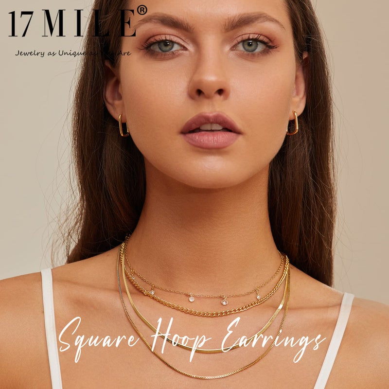 17mile Hoop Earrings Set for Women, 6 Pairs 14K Gold Plated Lightweight Hypoallergenic Chunky Open Twisted Hoops Earrings Pack Jewelry - Image 5