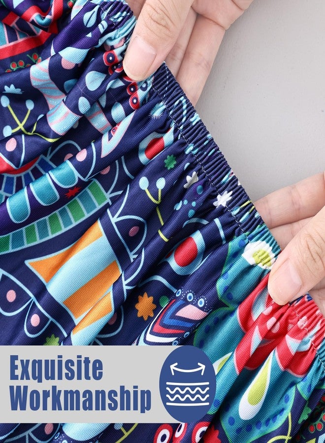 Moosfor Spandex Elastic Fitted Round Tablecloth for 45"-56" Tables, Stretch Washable Reusable Table Cover for Outdoor Picnic, Camping, Dining, Kitchen, Patio and Party, Paisley - Image 4