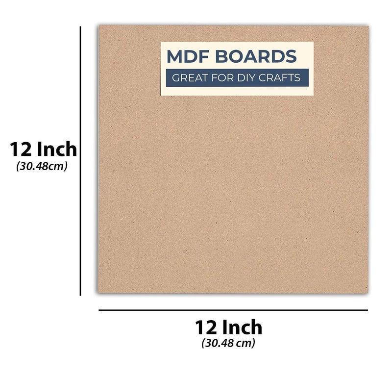 RK Trends 3.4 mm MDF Boards for DIY Art & Crafts,(Pack of 6Pcs) Wood MDF Sheets for Craft Work, Painting, Resin Art, Fluid Art, Decoupage, Mandala Art, Pyrography. - Image 2