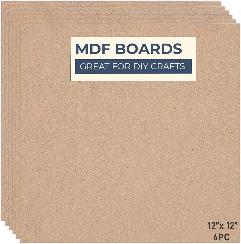RK Trends 3.4 mm MDF Boards for DIY Art & Crafts,(Pack of 6Pcs) Wood MDF Sheets for Craft Work, Painting, Resin Art, Fluid Art, Decoupage, Mandala Art, Pyrography. - Image 1
