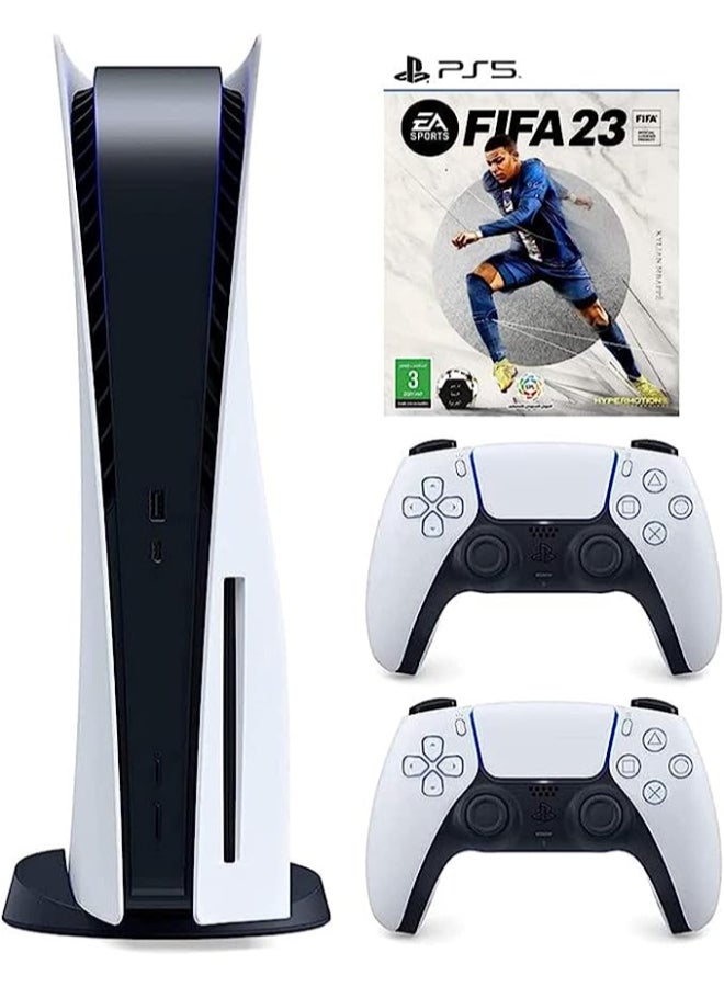 سوني وحدة تحكم بلاي ستيشن 5 مع وحدة تحكم إضافية ولعبة FIFA 23 - playstation_5_ps5 - Image 1