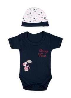 Babies Basic 5 Piece Unisex 100% Cotton Gift Set Include Bib, Romper, Mittens, Cap And Sleepsuit/Jumpsuit- Always Be Brave  - Image 4