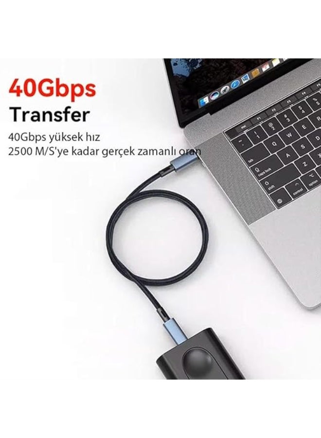Thunderbolt 4.0 Type-C to Type-C Cable 2M – 40Gbps Data Transfer, 240W Fast Charging & 8K@60Hz Video - Image 3