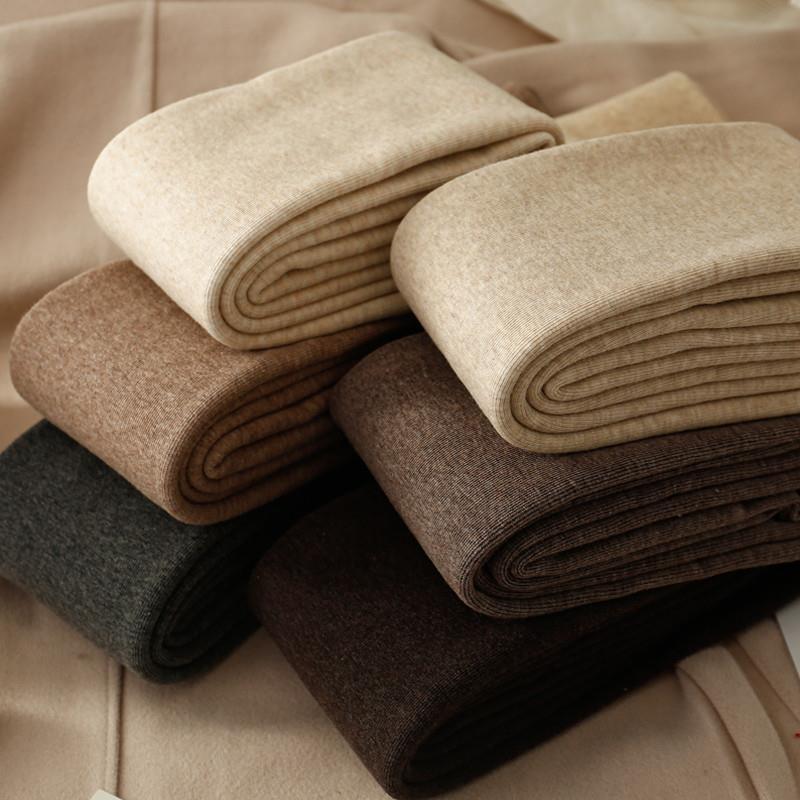 Fleece-Lined Thickened Milk Brown Pantyhose Warm Slimming Grey Foot Stocking Brown Inner Pantyhose For Women - Image 3