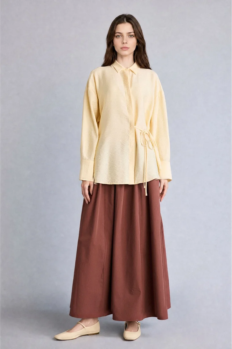 ديفاكتو Regular Fit Long Sleeve Yellow Tunic