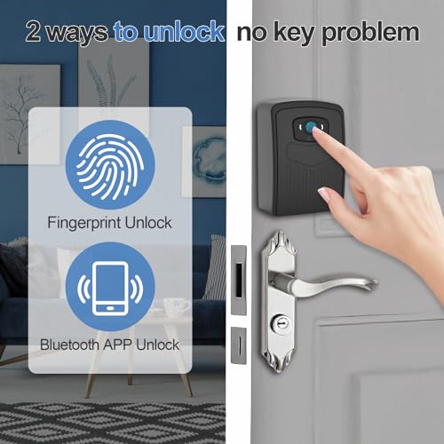 Loccess Fingerprint Smart Key Lock Box for Outside, Remote Access Wireless Key Box Operate on iOS/Android APP with WiFi Gateway, Large Capacity Bluetooth Safe Box - Image 2