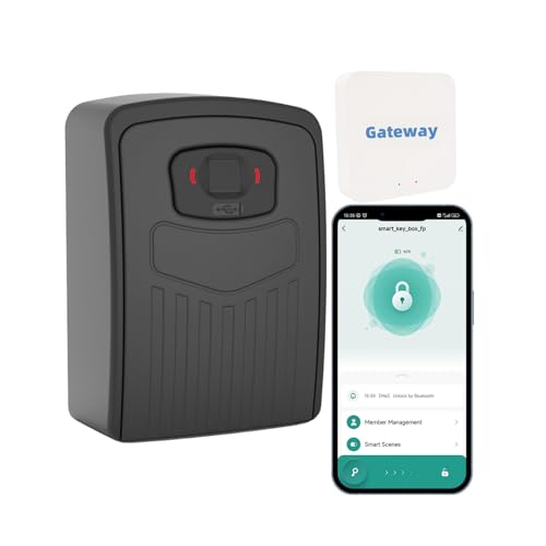 Loccess Fingerprint Smart Key Lock Box for Outside, Remote Access Wireless Key Box Operate on iOS/Android APP with WiFi Gateway, Large Capacity Bluetooth Safe Box - Image 1