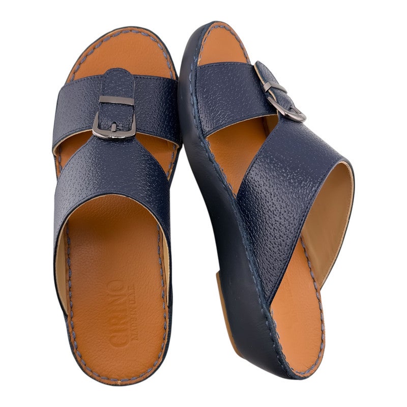 AET A E T Handmade Arabic Sandals For Men | Outdoor Mens Slippers | Everyday Flip Flops Open Toe | Arabic Genuine Leather With Buckle | New Design | Tan Footbed | Comfortable & LightWeight - Image 2