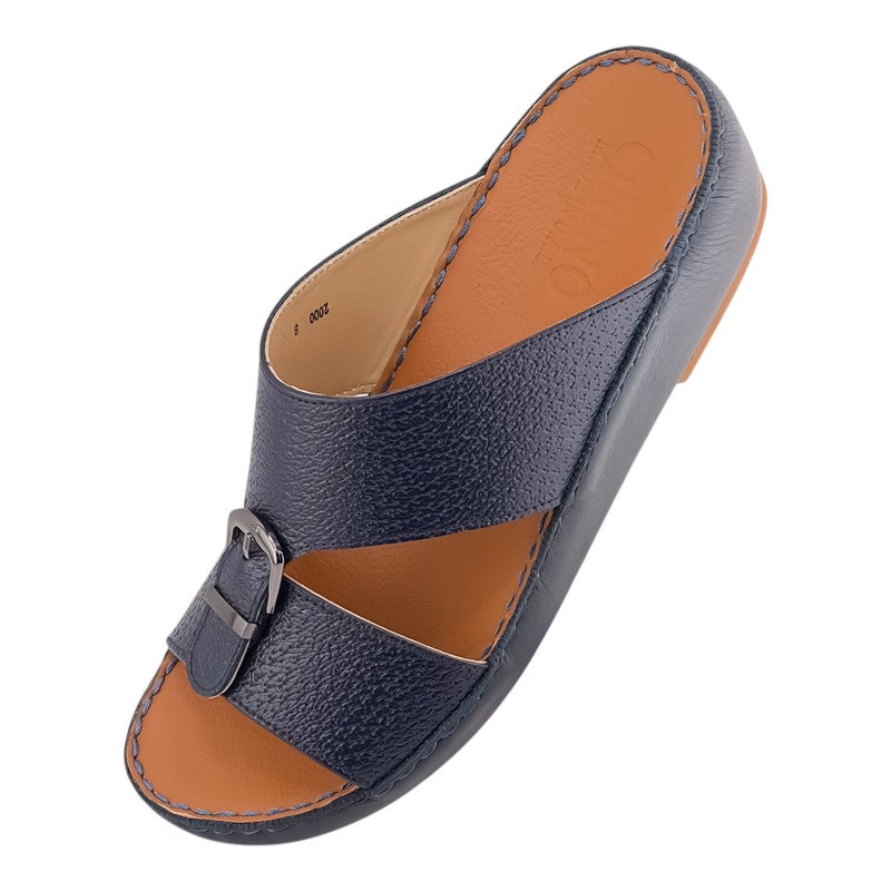 AET A E T Handmade Arabic Sandals For Men | Outdoor Mens Slippers | Everyday Flip Flops Open Toe | Arabic Genuine Leather With Buckle | New Design | Tan Footbed | Comfortable & LightWeight - Image 3