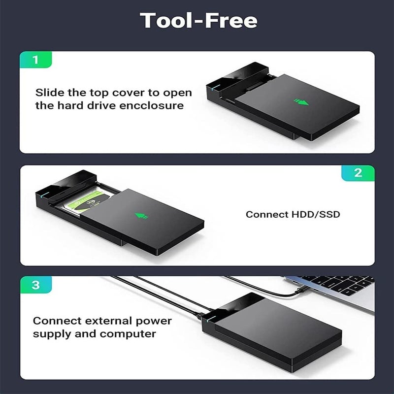 Terabyte 2in1 USB 3.0 Sata 2.5"/ 3.5" Dual External Sata Hard Disk Case, External Hard Drive Enclosure Casing - Image 3