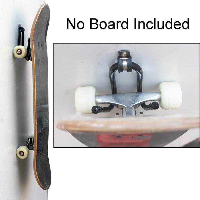 YYST Skateboard Wall Mount Skateboard Wall Hanger Storage Rack Flexible Hanger - Fit Cruiser Boards, Skateboards, Penny Boards, Longboards,etc- W Style - No Board -2/PK - Image 3