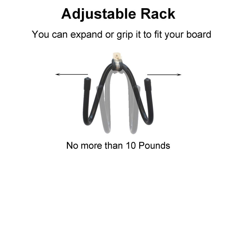 YYST Skateboard Wall Mount Skateboard Wall Hanger Storage Rack Flexible Hanger - Fit Cruiser Boards, Skateboards, Penny Boards, Longboards,etc- W Style - No Board -2/PK - Image 4