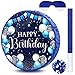 Sinmoe Birthday Piata with Stick Blindfold and Confetti Large Piata for Adult Men Women Birthday Party Supplies Decoration Wedding AnniversaryBlue and Silver - Image 3