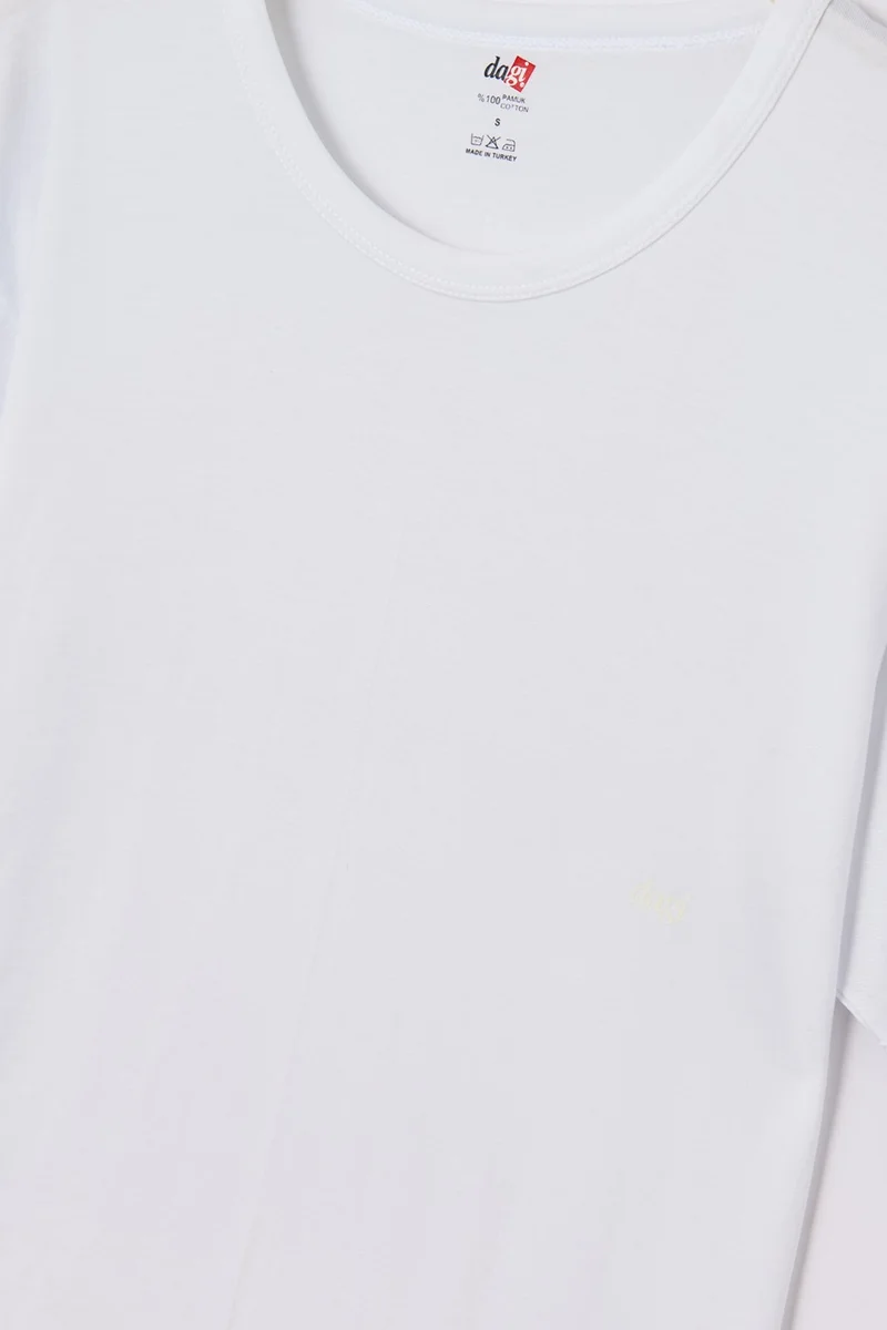 داجي White D1160 O Neck T-Shirt