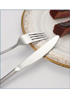 OASIS DESERT 24-Piece Stainless Steel Cutlery Spoon,Fork And Knife Set Silver  - Image 4