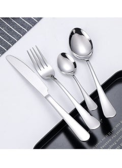 OASIS DESERT 24-Piece Stainless Steel Cutlery Spoon,Fork And Knife Set Silver  - Image 5