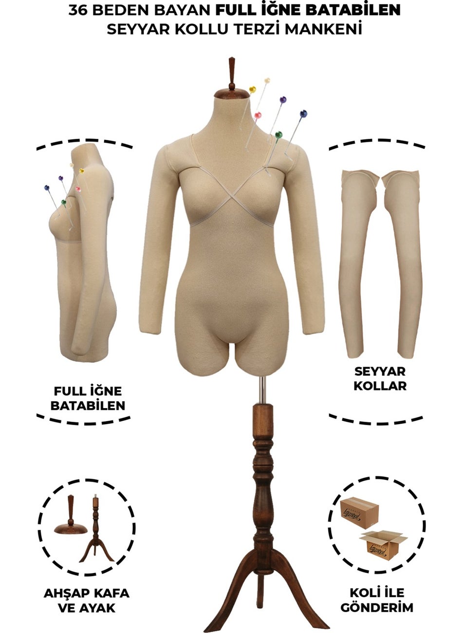 Manken İstanbul Mannequin Istanbul Size 36 Upper and Lower Group Full Needle Propable Tailor Mannequin That Can Wear Trousers with Sleeves Rehearsal Mannequin  - Image 1