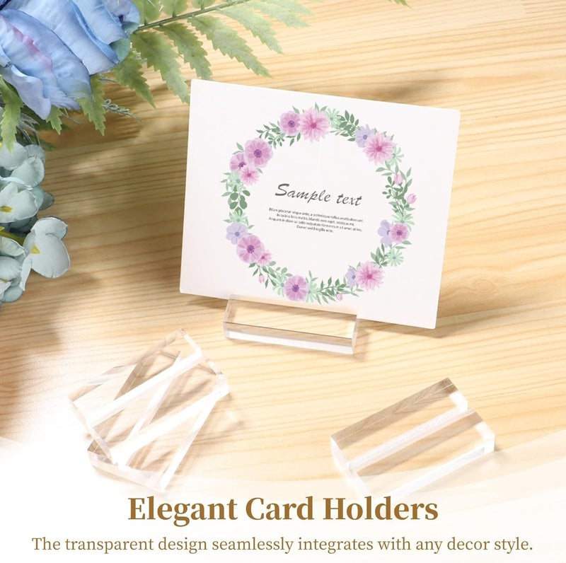 Set Of 20 Transparent Acrylic Table Number & Card Holders, Clear Sign Display Stands With Card Slot For Events - Image 5