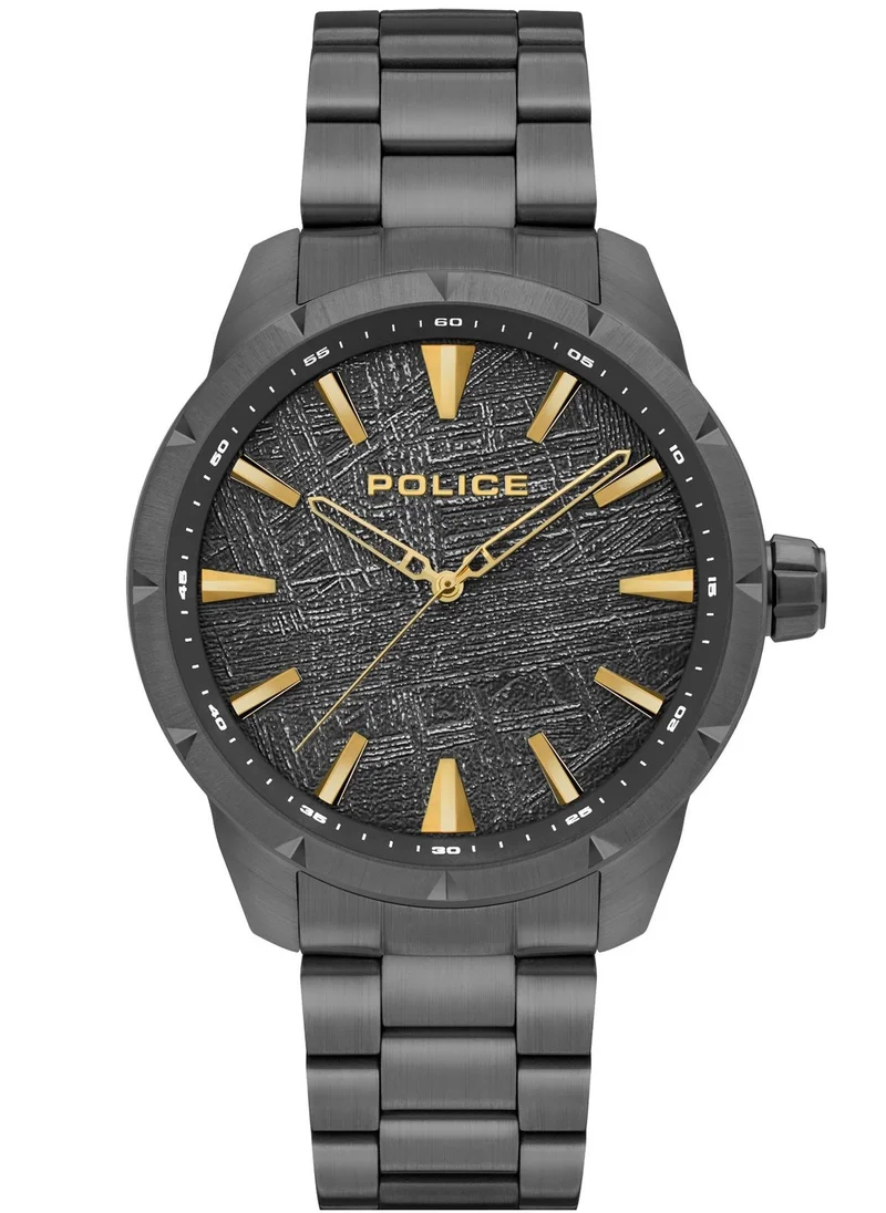 POLICE Police Pendry Analogue Quartz Movement Black Dial with Bracelet Watch for Men - PEWJG2202902, Black