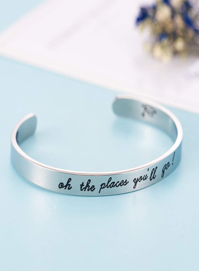 LParkin 2024 Graduation Gift Oh The Places You Will Go Stainless Steel Bracelet, - Image 3