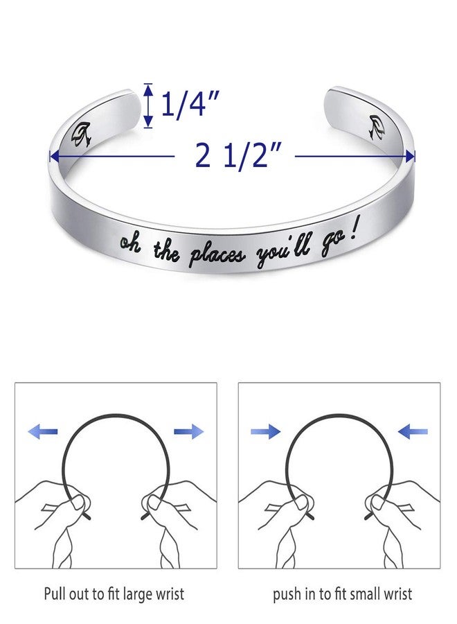 LParkin 2024 Graduation Gift Oh The Places You Will Go Stainless Steel Bracelet, - Image 2