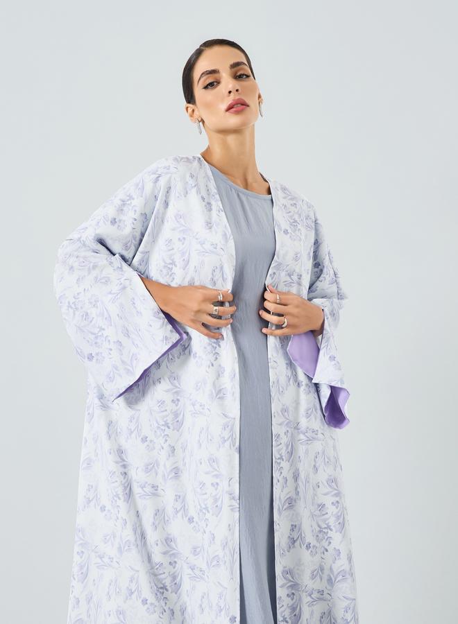 Take Two Women Floral Printed Slit Sleeve Abaya - Image 2