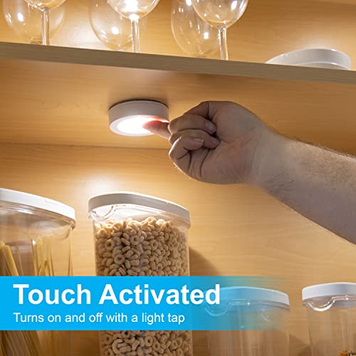 GE Wireless LED Puck Lights, Battery Operated, 20 Lumens, Touch Light, Tap Light, Stick On Lights, Under Cabinet Lighting, Ideal for Kitchen Cabinets, Closets, Garage, 6 Pack, 45994 - Image 3