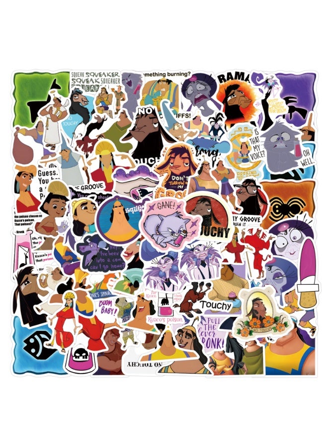 NIBEMINENT 110 Pcs Cartoon Emperors New Groove Deco Kit Waterproof Stickers, High Definition Printing Bright Colors, Suitable for Laptop Skateboard Luggage Water Bottle Guitar DIY - Image 2