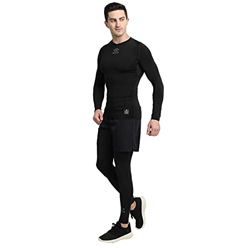 SHREY Intense Compression Long Tights for Men's Black - Image 4