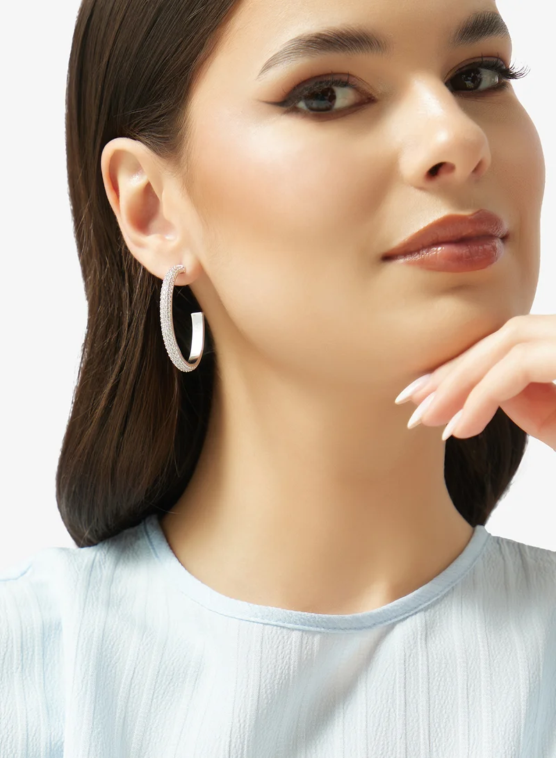 GUESS  Essenza Pave Hoop Earrings for Women | Best Price UAE
