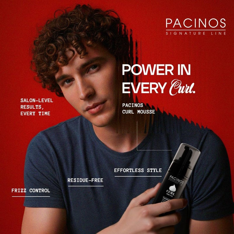 Pacinos Signature Line Curl Enhancing Mousse - Light Hold Hair Mousse and Styling Foam - Image 2
