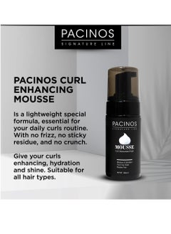Pacinos Pacinos Signature Line Curl Enhancing Mousse: Light-Medium Hold, Low Shine – Hydrating & Volumizing Styling Foam for All Hair Types: Curl Activator & Anti-Frizz, 100 mL  - Image 2