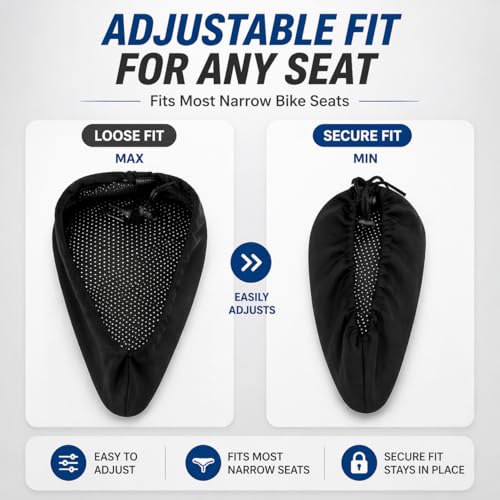 PulGos Cycle Seat Cover for Men & Women | 𝐄𝐱𝐭𝐫𝐚 𝐒𝐨𝐟𝐭 Gel Padded Cushion for 𝐏𝐚𝐢𝐧-𝐅𝐫𝐞𝐞 𝐑𝐢𝐝𝐞𝐬 | Anti-Slip, Breathable 𝐋𝐨𝐧𝐠 Lasting Memory Foam & Universal Fit for All Cycles - Image 3