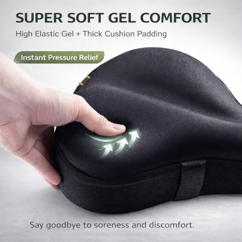 PulGos Cycle Seat Cover for Men & Women | 𝐄𝐱𝐭𝐫𝐚 𝐒𝐨𝐟𝐭 Gel Padded Cushion for 𝐏𝐚𝐢𝐧-𝐅𝐫𝐞𝐞 𝐑𝐢𝐝𝐞𝐬 | Anti-Slip, Breathable 𝐋𝐨𝐧𝐠 Lasting Memory Foam & Universal Fit for All Cycles - Image 4