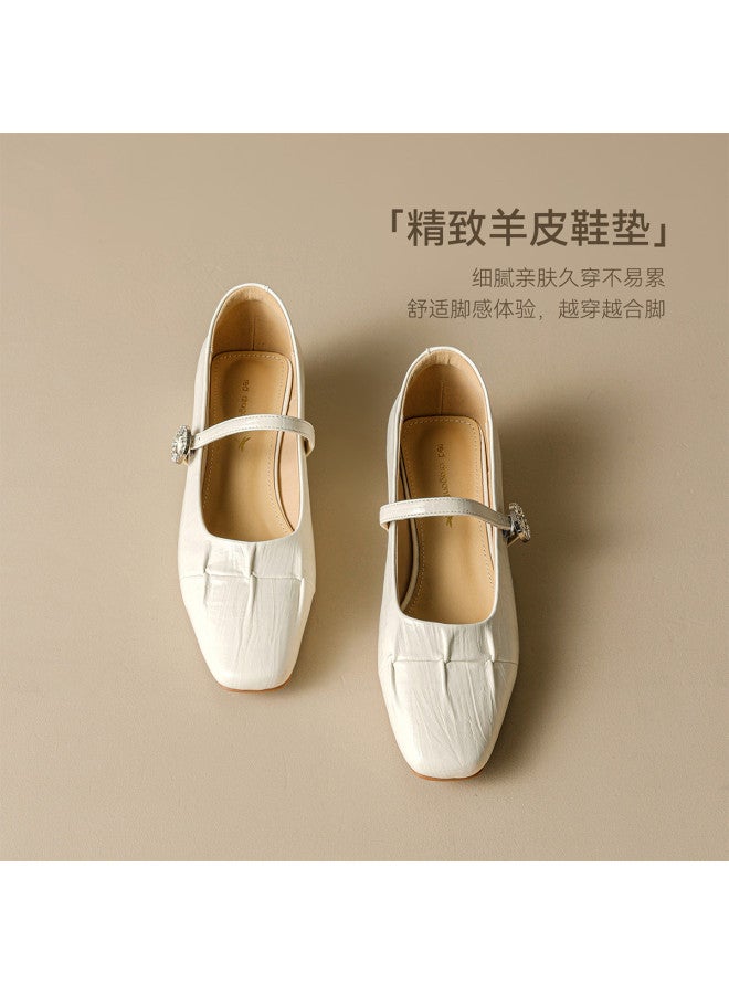 RED DRAGONFLY Spring 2026 New Arrival French Pleat Mary Jane Shoes One-strap Commuting Flats Women - Image 5