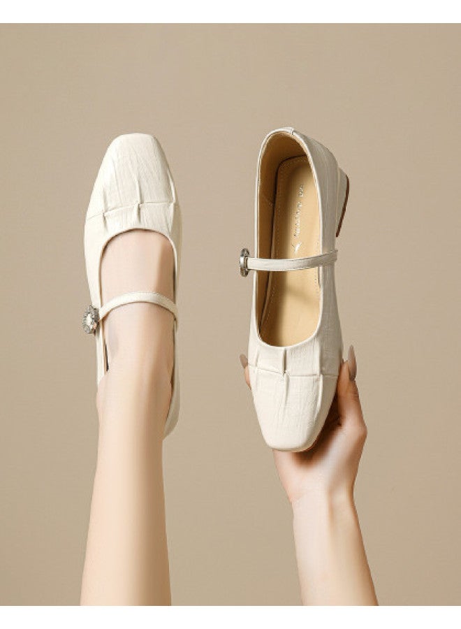 RED DRAGONFLY Spring 2026 New Arrival French Pleat Mary Jane Shoes One-strap Commuting Flats Women - Image 1